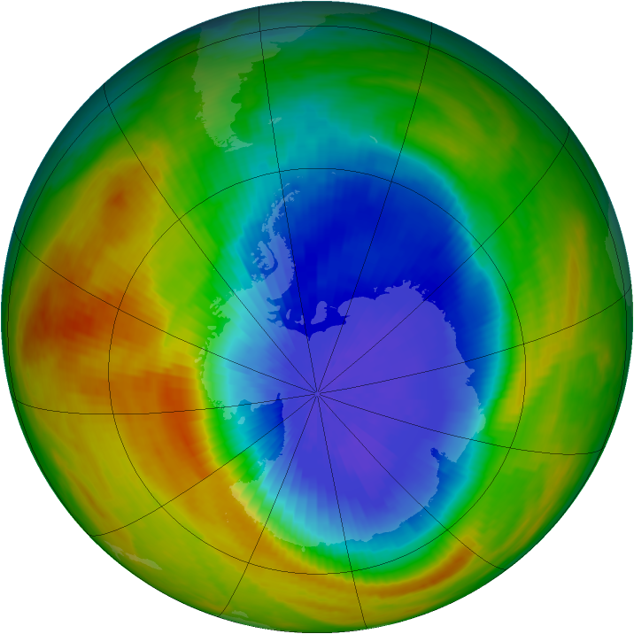 Antarctic ozone map for 08 October 1986